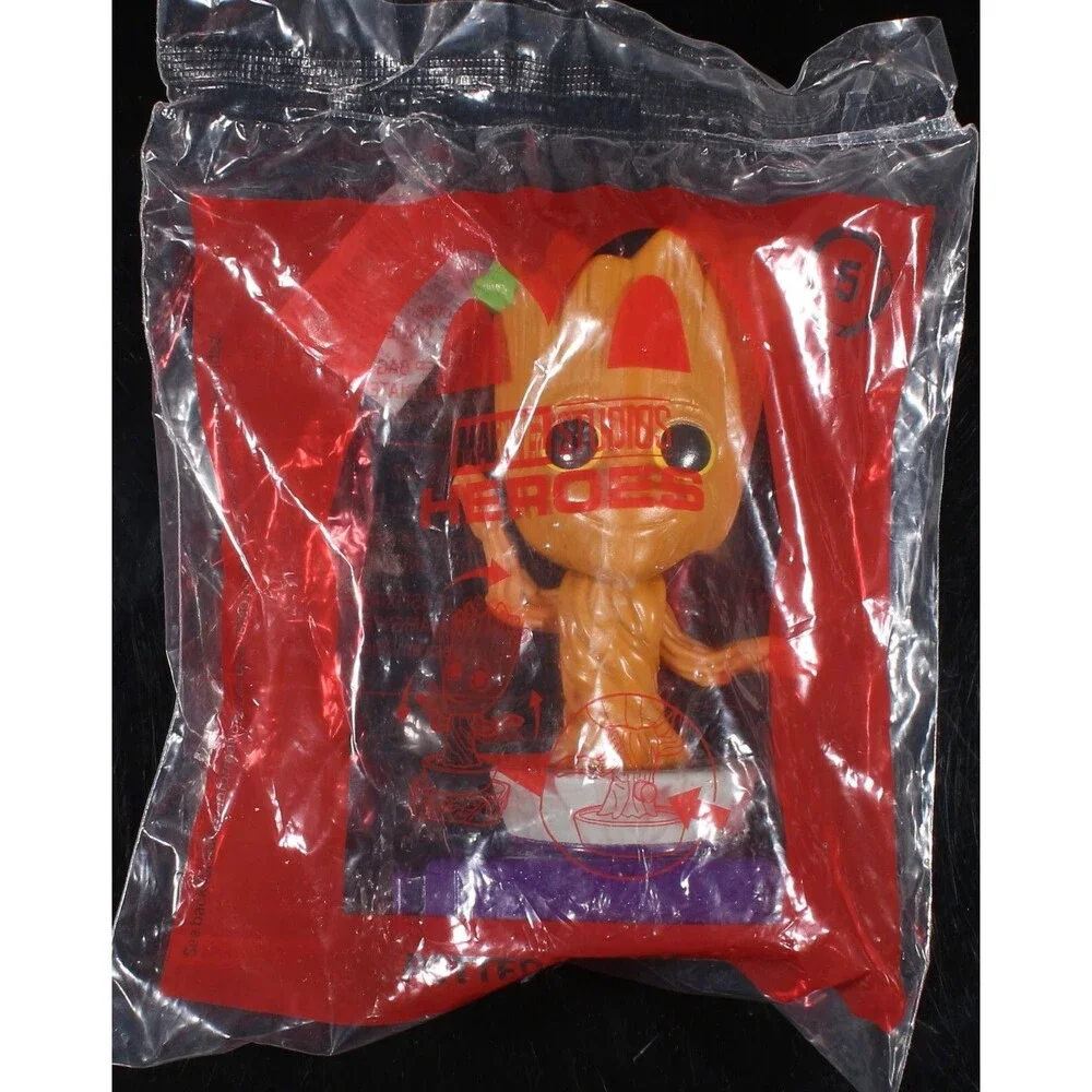 Disney McDonalds Happy Meal Toy Lot 5 Marvel Groot Incredibles Raya Chicken